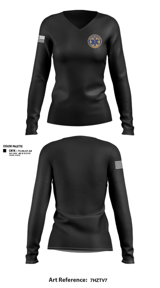 Womens Long Sleeve Vneck Shirt, Butler County Sheriff’s Office, Police, Teamtime, Team time, sublimation, custom sports apparel, team uniforms, spirit wear, spiritwear, sports uniforms, custom shirts, team store, custom team store, fundraiser sports, apparel fundraiser