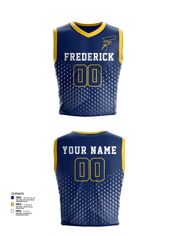 Mens Basketball Jersey, Frederick, Men's Basketball, Teamtime, Team time, sublimation, custom sports apparel, team uniforms, spirit wear, spiritwear, sports uniforms, custom shirts, team store, custom team store, fundraiser sports, apparel fundraiser