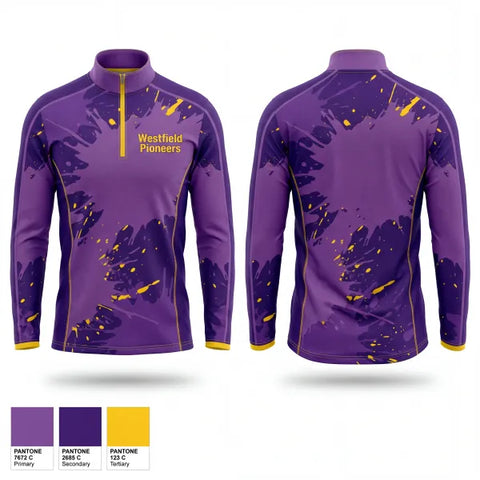 Quarter Zip Jacket, Westfield Pioneers, Bowling, Teamtime, Team time, sublimation, custom sports apparel, team uniforms, spirit wear, spiritwear, sports uniforms, custom shirts, team store, custom team store, fundraiser sports, apparel fundraiser