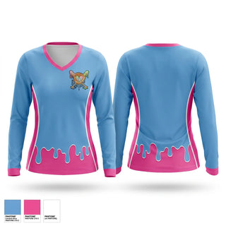 Womens Long Sleeve Vneck Shirt, Crushers, Baseball, Teamtime, Team time, sublimation, custom sports apparel, team uniforms, spirit wear, spiritwear, sports uniforms, custom shirts, team store, custom team store, fundraiser sports, apparel fundraiser