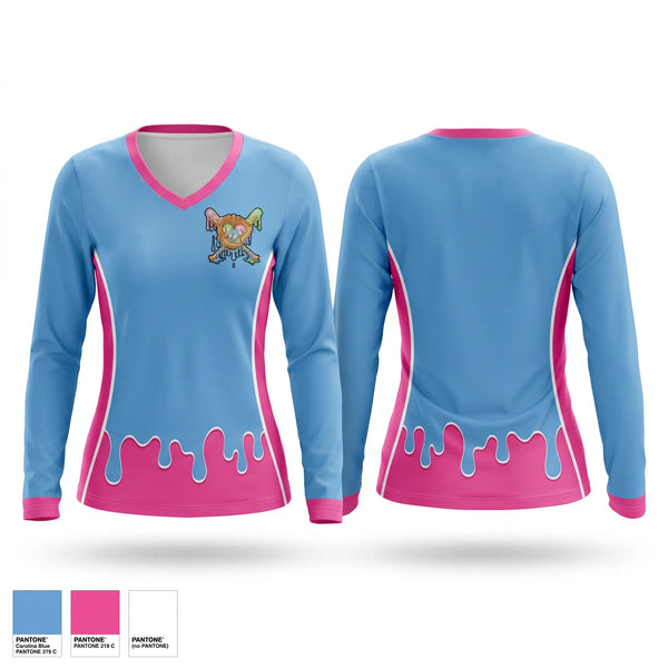 Womens Long Sleeve Vneck Shirt, Crushers, Baseball, Teamtime, Team time, sublimation, custom sports apparel, team uniforms, spirit wear, spiritwear, sports uniforms, custom shirts, team store, custom team store, fundraiser sports, apparel fundraiser
