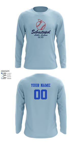 Sebastopol Little League 29313741 Long Sleeve Performance Shirt -2
