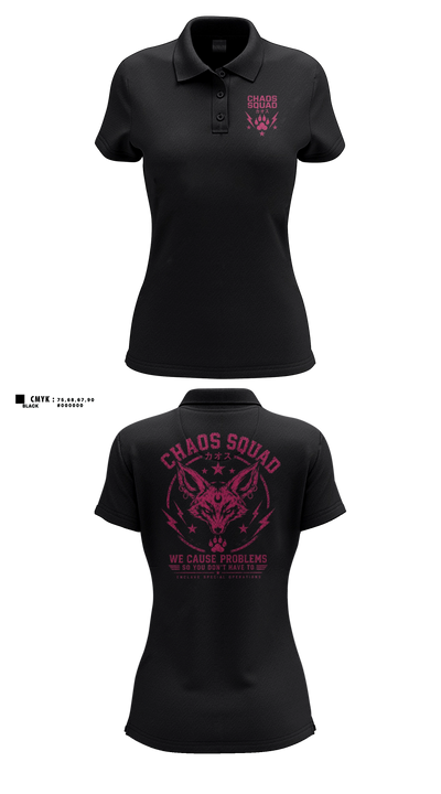 Choas unit Women's Short Sleeve Performance Polo - 11