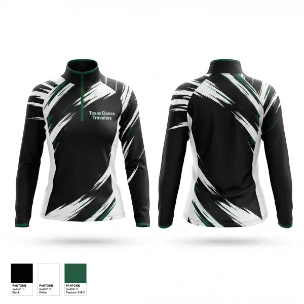 Quarter Zip Jacket, Texas Dance Travelers, Cheer, Teamtime, Team time, sublimation, custom sports apparel, team uniforms, spirit wear, spiritwear, sports uniforms, custom shirts, team store, custom team store, fundraiser sports, apparel fundraiser