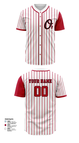 Full Button Baseball Jersey, Colorado Oxygen, Baseball, Teamtime, Team time, sublimation, custom sports apparel, team uniforms, spirit wear, spiritwear, sports uniforms, custom shirts, team store, custom team store, fundraiser sports, apparel fundraiser