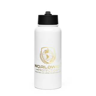 Worldwide Protection 8394100 Stainless Steel Water Bottle with a Straw Lid