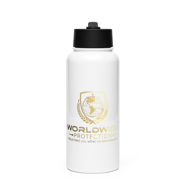 Worldwide Protection 8394100 Stainless Steel Water Bottle with a Straw Lid