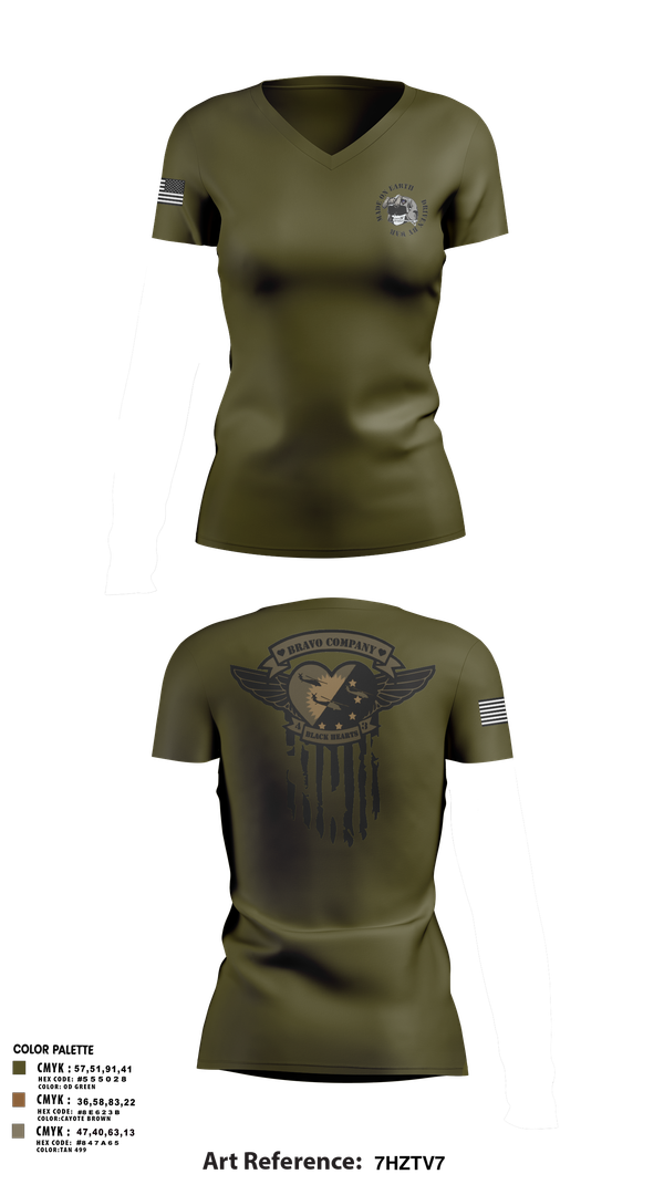 Womens Short Sleeve Vneck Shirt, B/4-3 Assault Helicopter Battalion, , Teamtime, Team time, sublimation, custom sports apparel, team uniforms, spirit wear, spiritwear, sports uniforms, custom shirts, team store, custom team store, fundraiser sports, apparel fundraiser