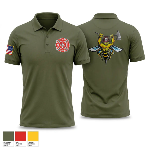 Short Sleeve Performance Polo, Cadott Area Fire & Rescue, Fire Department, Teamtime, Team time, sublimation, custom sports apparel, team uniforms, spirit wear, spiritwear, sports uniforms, custom shirts, team store, custom team store, fundraiser sports, apparel fundraiser