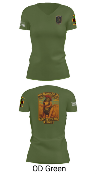 Womens Short Sleeve Vneck Shirt, SCC 10th Field Hospital, , Teamtime, Team time, sublimation, custom sports apparel, team uniforms, spirit wear, spiritwear, sports uniforms, custom shirts, team store, custom team store, fundraiser sports, apparel fundraiser