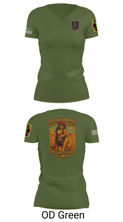 SCC 10th Field Hospital 86139824 Women's Short Sleeve V-neck Shirt - 48