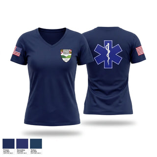 Womens Short Sleeve Vneck Shirt, Lavale volunteer rescue squad, EMS/EMT, Teamtime, Team time, sublimation, custom sports apparel, team uniforms, spirit wear, spiritwear, sports uniforms, custom shirts, team store, custom team store, fundraiser sports, apparel fundraiser