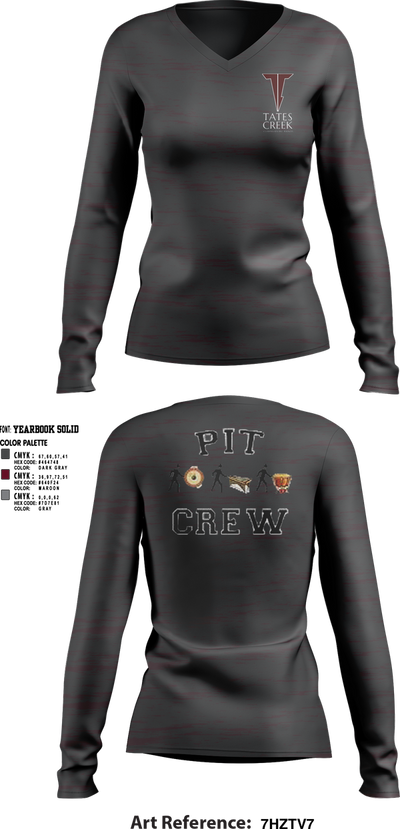 Tates Creek Commodore Marching Band 89395376 Women's Long Sleeve V-neck Shirt - 1 (1)