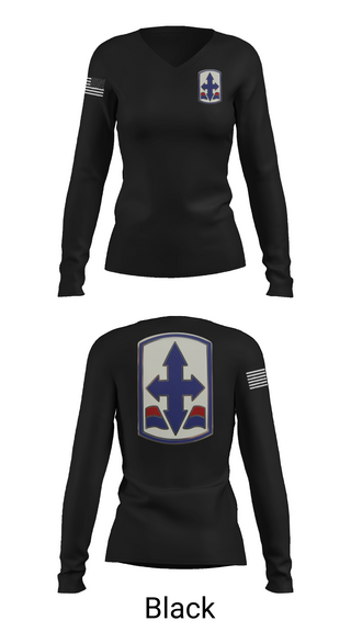 Womens Long Sleeve Vneck Shirt, 1/487th FA BN, Army, Teamtime, Team time, sublimation, custom sports apparel, team uniforms, spirit wear, spiritwear, sports uniforms, custom shirts, team store, custom team store, fundraiser sports, apparel fundraiser