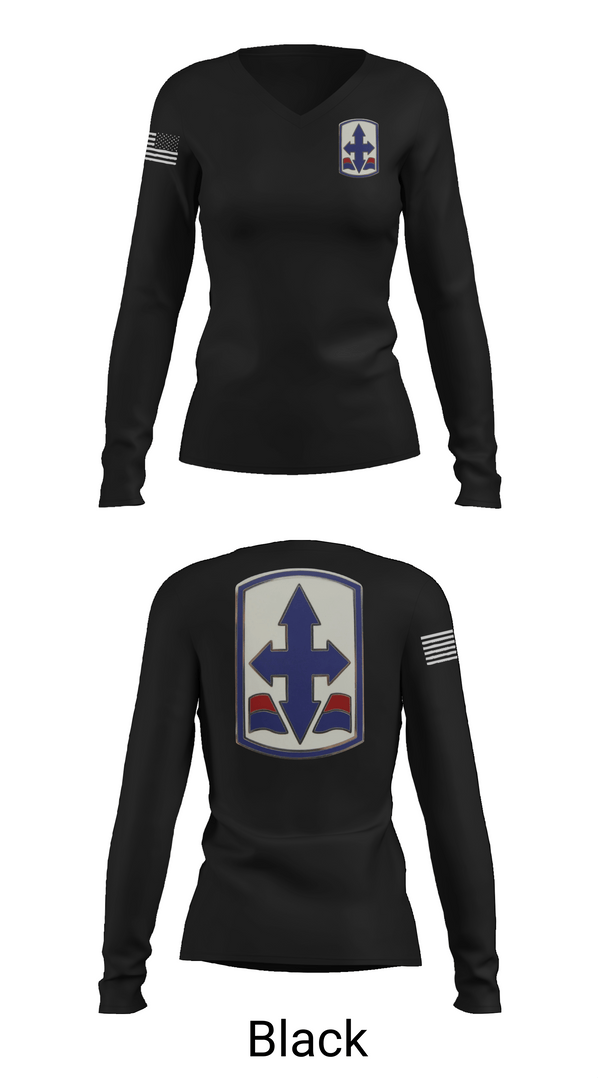 Womens Long Sleeve Vneck Shirt, 1/487th FA BN, Army, Teamtime, Team time, sublimation, custom sports apparel, team uniforms, spirit wear, spiritwear, sports uniforms, custom shirts, team store, custom team store, fundraiser sports, apparel fundraiser