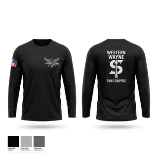 Long Sleeve Performance Shirt, Western Wayne SWAT Snipers, Police, Teamtime, Team time, sublimation, custom sports apparel, team uniforms, spirit wear, spiritwear, sports uniforms, custom shirts, team store, custom team store, fundraiser sports, apparel fundraiser
