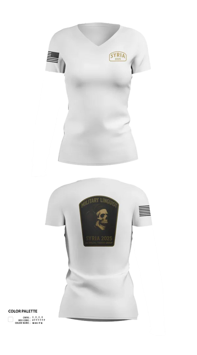 Syria linguist 93457826 Women's Short Sleeve V-neck Shirt - 41