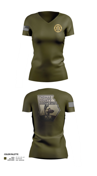 Womens Short Sleeve Vneck Shirt, Thomas county sheriff's office, Police, Teamtime, Team time, sublimation, custom sports apparel, team uniforms, spirit wear, spiritwear, sports uniforms, custom shirts, team store, custom team store, fundraiser sports, apparel fundraiser