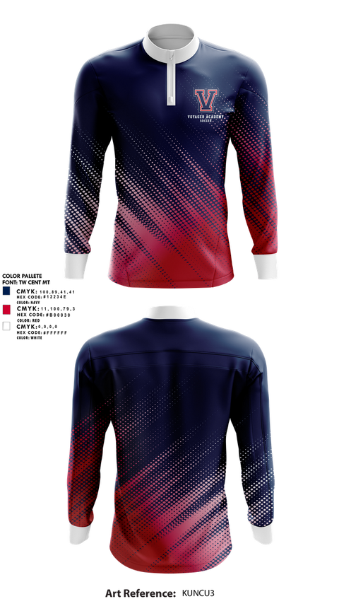 Quarter Zip Jacket, Voyager Academy Men's Soccer, Men's Soccer, Teamtime, Team time, sublimation, custom sports apparel, team uniforms, spirit wear, spiritwear, sports uniforms, custom shirts, team store, custom team store, fundraiser sports, apparel fundraiser