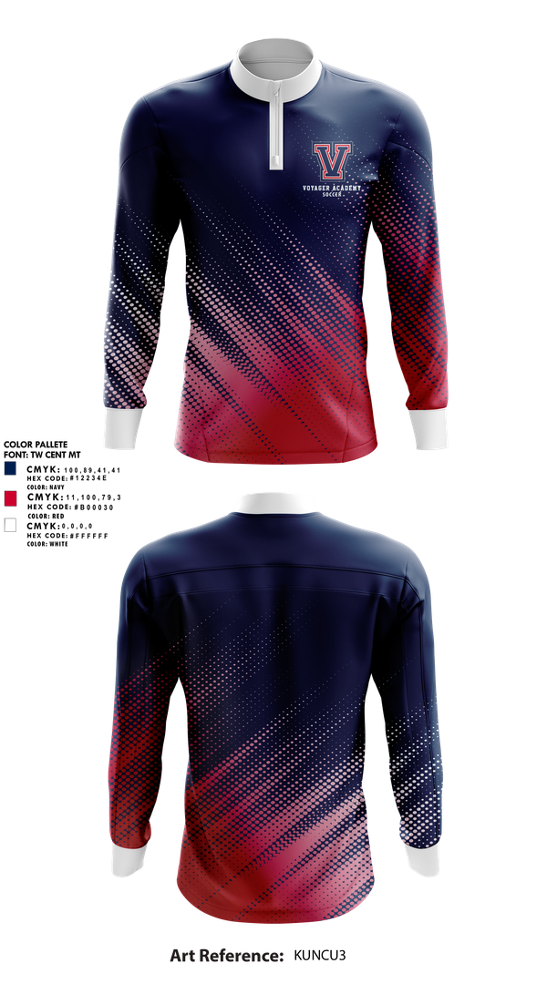 Quarter Zip Jacket, Voyager Academy Men's Soccer, Men's Soccer, Teamtime, Team time, sublimation, custom sports apparel, team uniforms, spirit wear, spiritwear, sports uniforms, custom shirts, team store, custom team store, fundraiser sports, apparel fundraiser