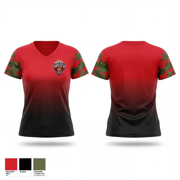 Womens Short Sleeve Vneck Shirt, Derby City Devils, Men's Basketball, Teamtime, Team time, sublimation, custom sports apparel, team uniforms, spirit wear, spiritwear, sports uniforms, custom shirts, team store, custom team store, fundraiser sports, apparel fundraiser