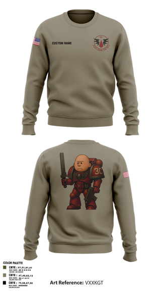 Crew Neck Sweatshirt, CCo, 1-508PIR (OG), Army, Teamtime, Team time, sublimation, custom sports apparel, team uniforms, spirit wear, spiritwear, sports uniforms, custom shirts, team store, custom team store, fundraiser sports, apparel fundraiser