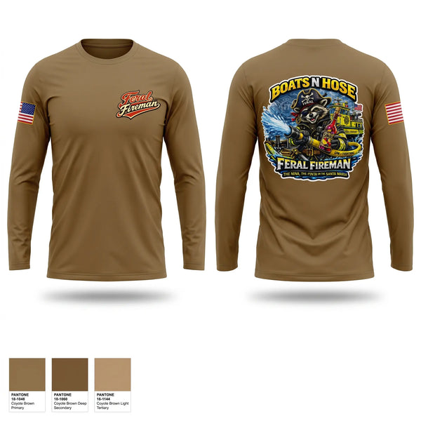 Long Sleeve Performance Shirt, Feral Fireman, Fire Department, Teamtime, Team time, sublimation, custom sports apparel, team uniforms, spirit wear, spiritwear, sports uniforms, custom shirts, team store, custom team store, fundraiser sports, apparel fundraiser