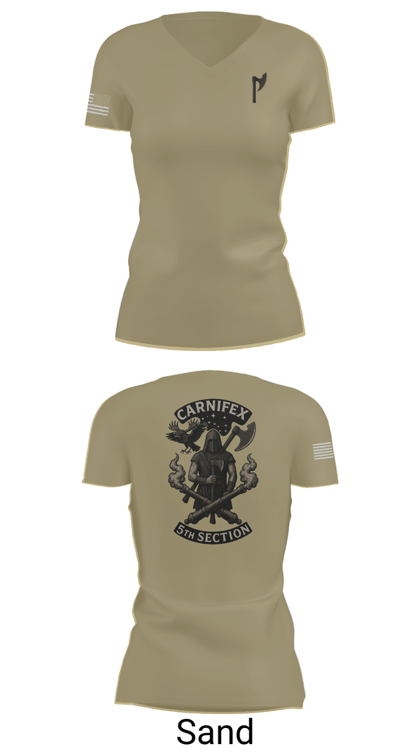 Womens Short Sleeve Vneck Shirt, 2-8 FA, C BTRY, , Teamtime, Team time, sublimation, custom sports apparel, team uniforms, spirit wear, spiritwear, sports uniforms, custom shirts, team store, custom team store, fundraiser sports, apparel fundraiser