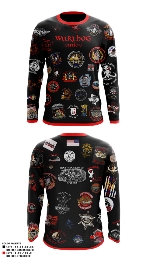 Long Sleeve Performance Shirt, Warthogs, other, Teamtime, Team time, sublimation, custom sports apparel, team uniforms, spirit wear, spiritwear, sports uniforms, custom shirts, team store, custom team store, fundraiser sports, apparel fundraiser