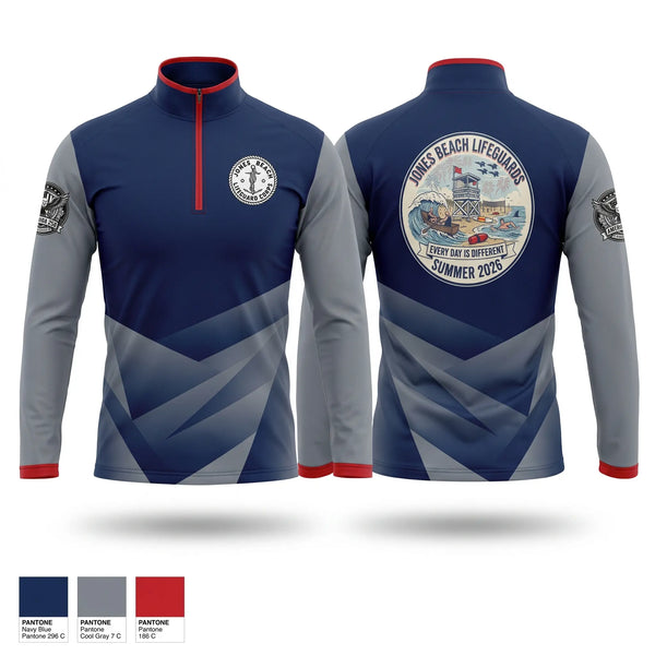 Quarter Zip Jacket, Jones Beach Lifeguard Corp, , Teamtime, Team time, sublimation, custom sports apparel, team uniforms, spirit wear, spiritwear, sports uniforms, custom shirts, team store, custom team store, fundraiser sports, apparel fundraiser