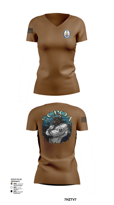 Scpoa 2939861 Women's Short Sleeve V-neck Shirt - 101