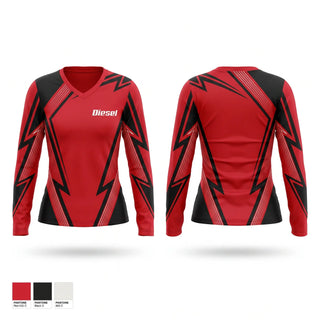 Womens Long Sleeve Vneck Shirt, Diesel, Softball, Teamtime, Team time, sublimation, custom sports apparel, team uniforms, spirit wear, spiritwear, sports uniforms, custom shirts, team store, custom team store, fundraiser sports, apparel fundraiser