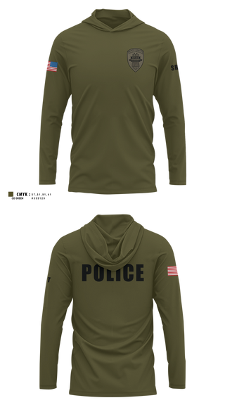 Long Sleeve Hooded Sun Shirt, P&P SRT, Police, Teamtime, Team time, sublimation, custom sports apparel, team uniforms, spirit wear, spiritwear, sports uniforms, custom shirts, team store, custom team store, fundraiser sports, apparel fundraiser