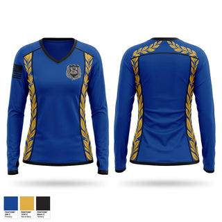 Womens Long Sleeve Vneck Shirt, Ewing PBA Local 111, Police, Teamtime, Team time, sublimation, custom sports apparel, team uniforms, spirit wear, spiritwear, sports uniforms, custom shirts, team store, custom team store, fundraiser sports, apparel fundraiser