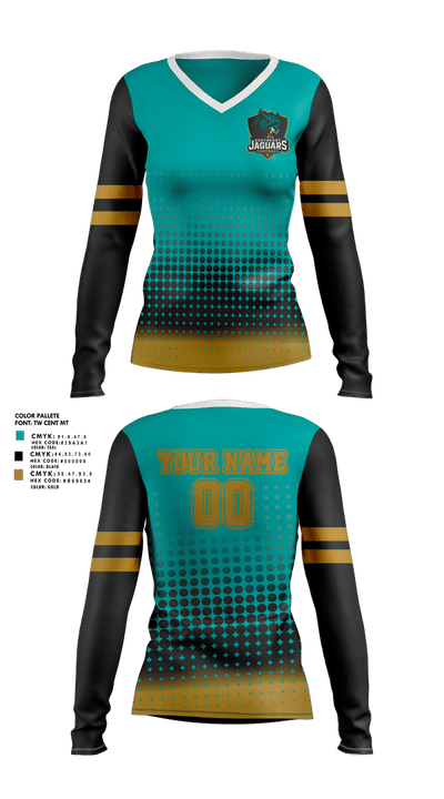 southeast Jaguars 26594681 Women's Long Sleeve V-neck Shirt - 5