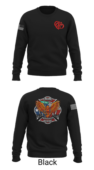 Crew Neck Sweatshirt, Cy Creek Fire 24, Fire Department, Teamtime, Team time, sublimation, custom sports apparel, team uniforms, spirit wear, spiritwear, sports uniforms, custom shirts, team store, custom team store, fundraiser sports, apparel fundraiser