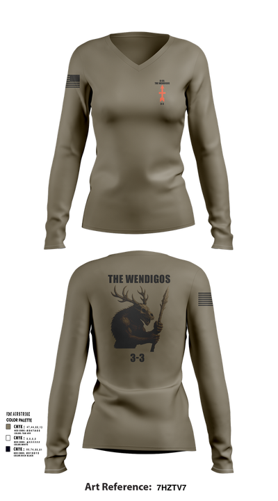2-127 D-CO 34919210 Women's Long Sleeve V-neck Shirt - 109