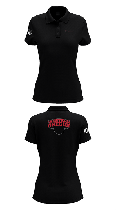 Western Oregon University Equestrian 74623833 Women's Short Sleeve Performance Polo  - 14