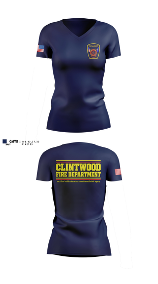 Womens Short Sleeve Vneck Shirt, Clintwood Fire Department, Fire Department, Teamtime, Team time, sublimation, custom sports apparel, team uniforms, spirit wear, spiritwear, sports uniforms, custom shirts, team store, custom team store, fundraiser sports, apparel fundraiser