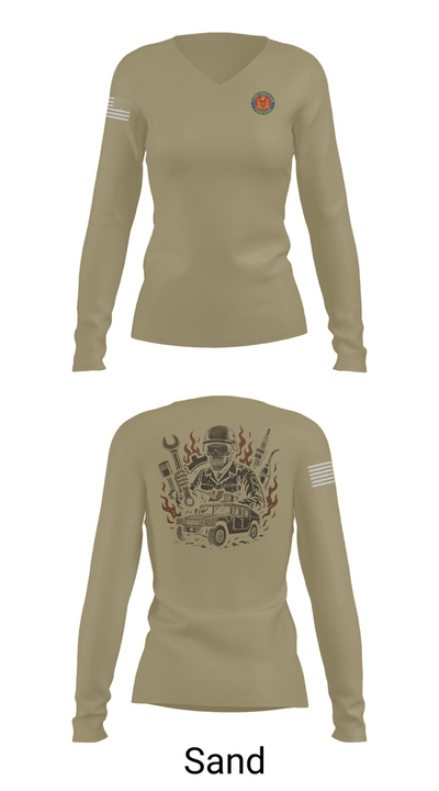 4th Combat Engineer Battalion A Co 69911625 Women's Long Sleeve V-neck Shirt - 97