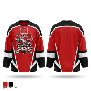 Hockey Jersey, Tri County Saints, Ice Hockey, Teamtime, Team time, sublimation, custom sports apparel, team uniforms, spirit wear, spiritwear, sports uniforms, custom shirts, team store, custom team store, fundraiser sports, apparel fundraiser