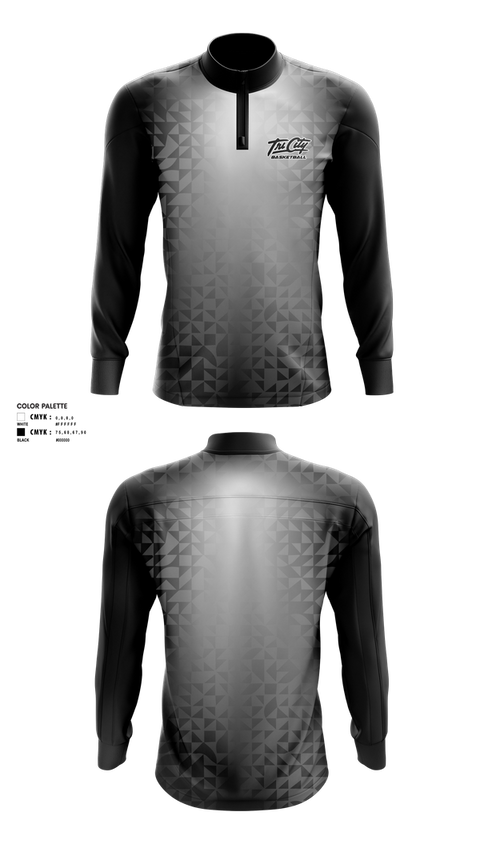 Quarter Zip Jacket, Tri-City, Women's Basketball, Teamtime, Team time, sublimation, custom sports apparel, team uniforms, spirit wear, spiritwear, sports uniforms, custom shirts, team store, custom team store, fundraiser sports, apparel fundraiser