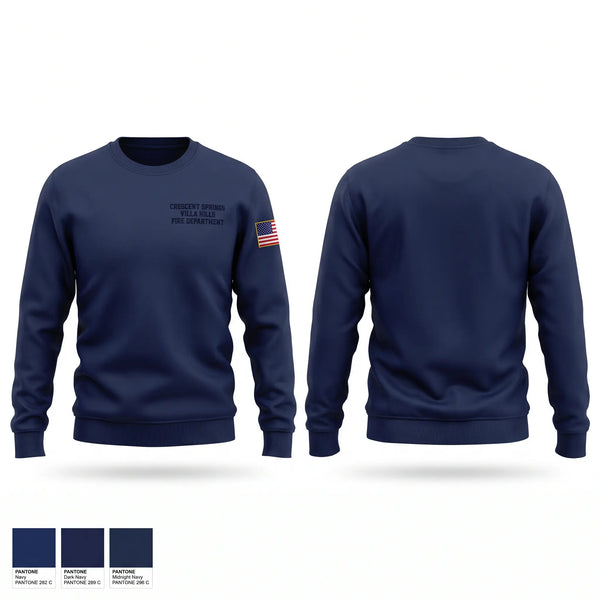 Crew Neck Sweatshirt, Crescent Springs Villa Hills Fire Department, Fire Department, Teamtime, Team time, sublimation, custom sports apparel, team uniforms, spirit wear, spiritwear, sports uniforms, custom shirts, team store, custom team store, fundraiser sports, apparel fundraiser