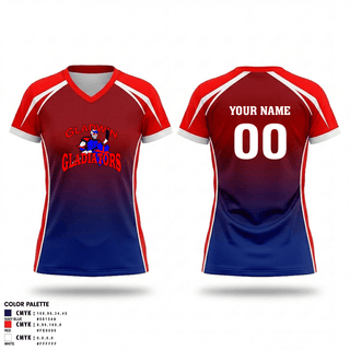 Womens Short Sleeve Vneck Shirt, Gladwin Gladiators, Ice Hockey, Teamtime, Team time, sublimation, custom sports apparel, team uniforms, spirit wear, spiritwear, sports uniforms, custom shirts, team store, custom team store, fundraiser sports, apparel fundraiser