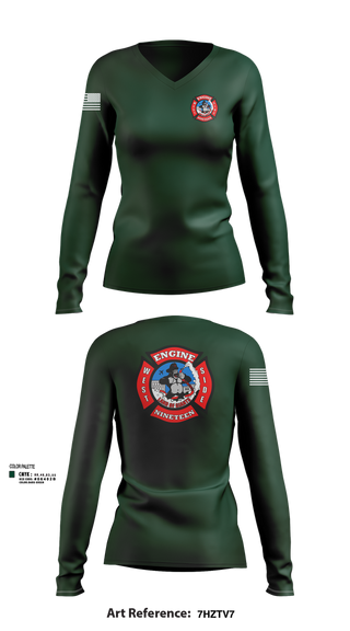 Womens Long Sleeve Vneck Shirt, Station 19, Fire Department, Teamtime, Team time, sublimation, custom sports apparel, team uniforms, spirit wear, spiritwear, sports uniforms, custom shirts, team store, custom team store, fundraiser sports, apparel fundraiser