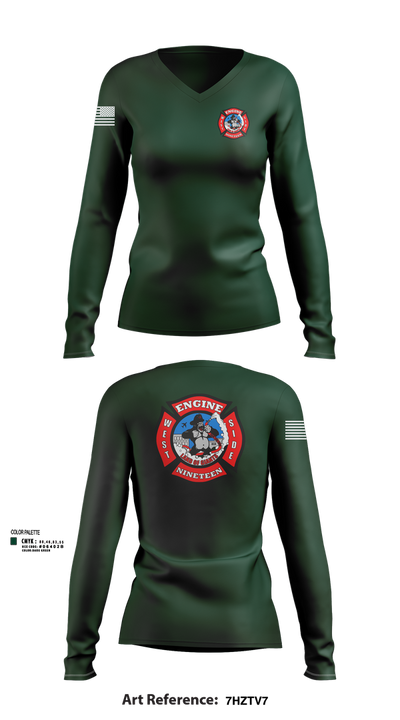 Station 19 Women's Long Sleeve V-neck Shirt - 102
