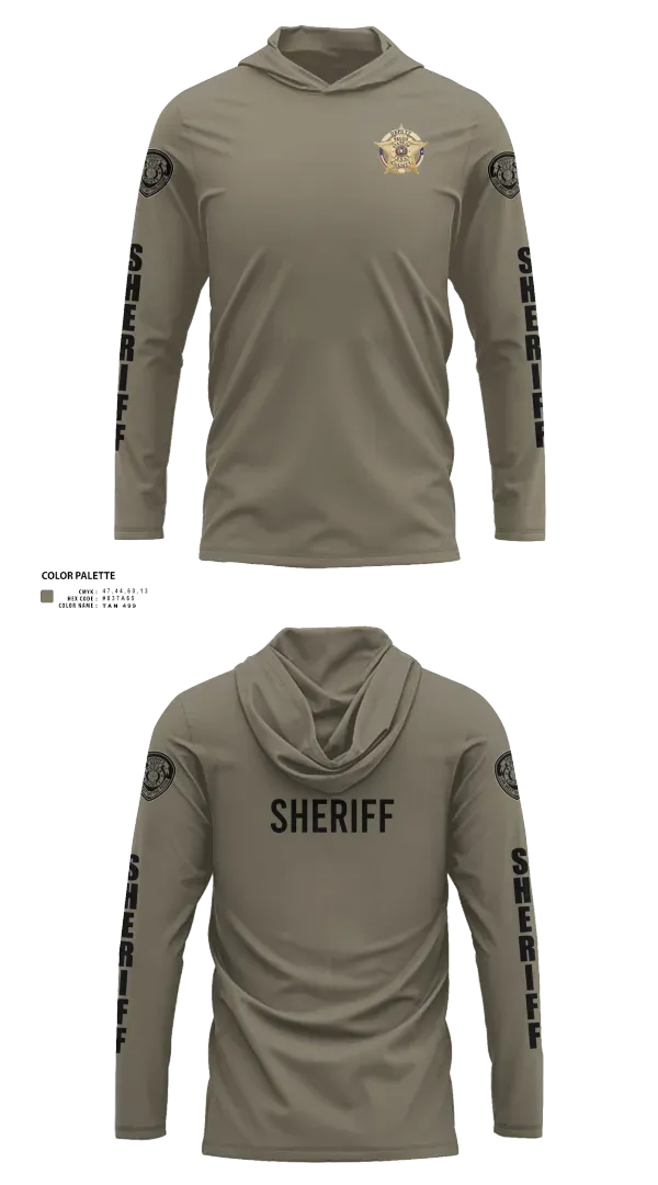 Long Sleeve Performance Shirt with hood, Pecos County Sheriff’s Office, Police, Teamtime, Team time, sublimation, custom sports apparel, team uniforms, spirit wear, spiritwear, sports uniforms, custom shirts, team store, custom team store, fundraiser sports, apparel fundraiser