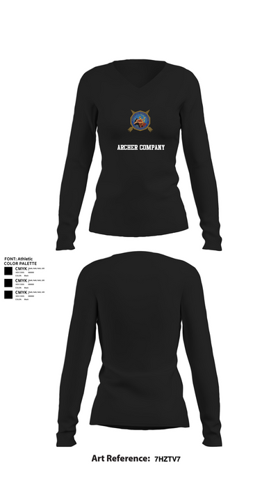 Archer Company 82180782 Women's Long Sleeve V-neck Shirt - 22