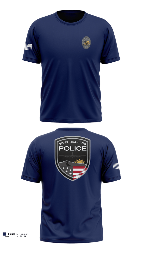 West Richland police 7350534 Old School Cotton Feel Shirt - 100