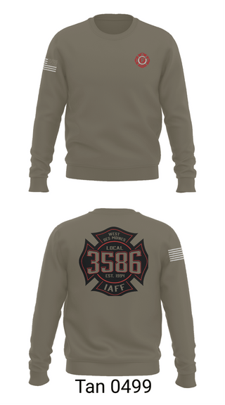 Crew Neck Sweatshirt, Local 3586 West Des Moines, Fire Department, Teamtime, Team time, sublimation, custom sports apparel, team uniforms, spirit wear, spiritwear, sports uniforms, custom shirts, team store, custom team store, fundraiser sports, apparel fundraiser